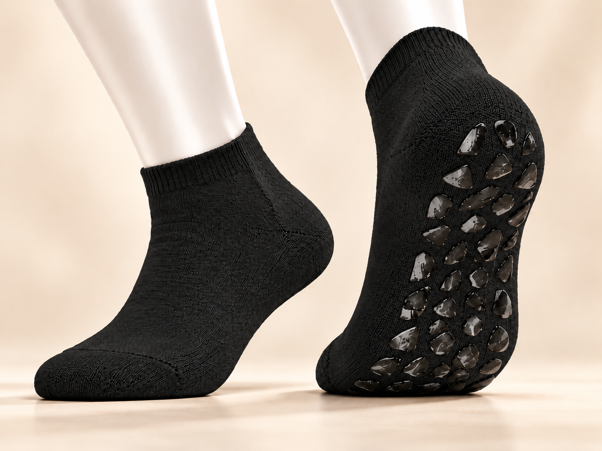 Tavaf Çorabı – Unisex, Kaydırmaz Silikon Tabanlı (Siyah)