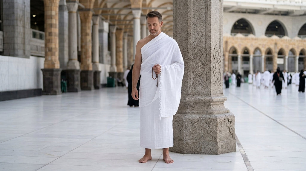 Müslin İhram – %100 Pamuk, 4 Katlı, 2 Parça (Beyaz)