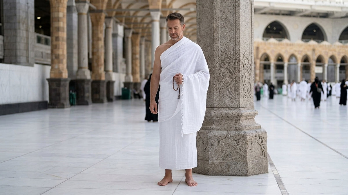 Müslin İhram – %100 Pamuk, 4 Katlı, 2 Parça (Beyaz)