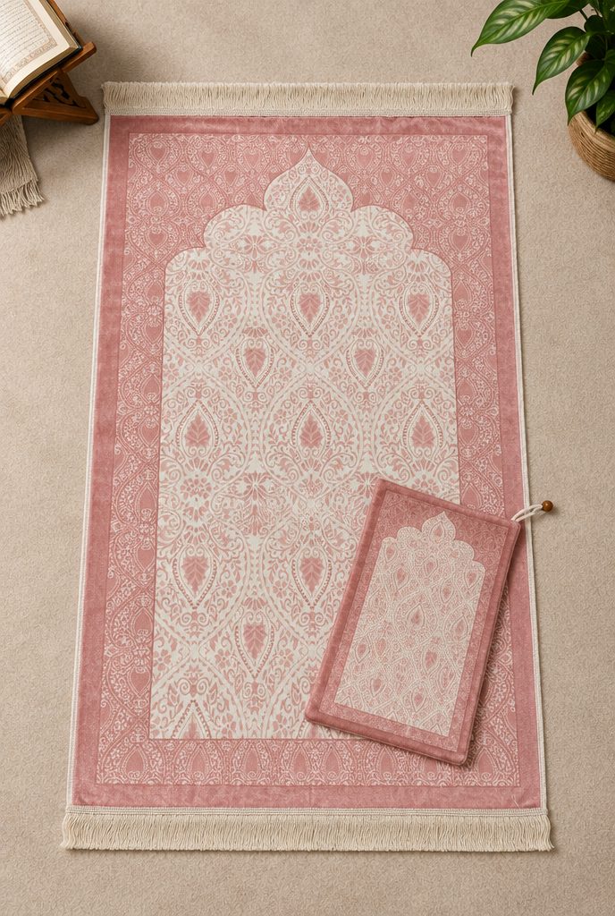 İpek kadife seccade – Pembe