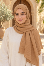 Sahrâ müslin şal, camel – portre