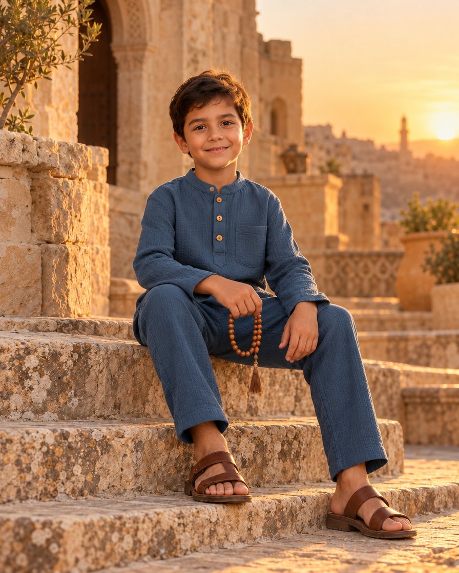 Sehâb çocuk müslin takım mavi