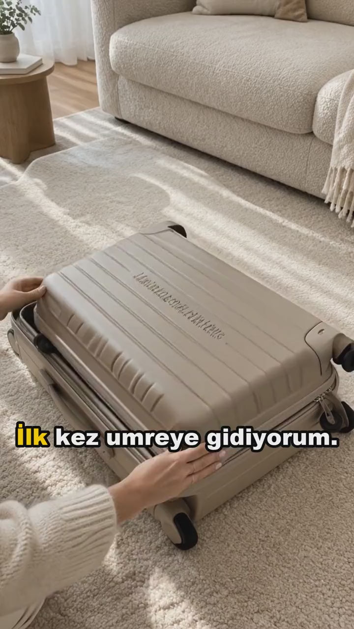 Umre Bavulu – Kadın: 2 Müslin Takım + 5 Çift Çorap + Seccade + Hijyen Seti